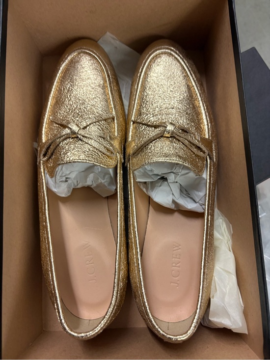 J. Crew Shoes - J. Crew Academy Loafers in Metallic Leather. Size 9. New.
